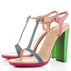 Sandales Christian Louboutin Sylvieta 120 mm Vert/Or
