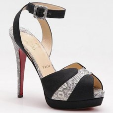 Sandales Christian Louboutin Double Moc 120 mm noires Sandales Christian Louboutin Double Moc 120 mm noires