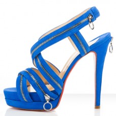 Sandales Christian Louboutin Trailer 140 mm bleues