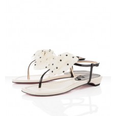 Sandales plates Christian Louboutin Vaudou ivoire