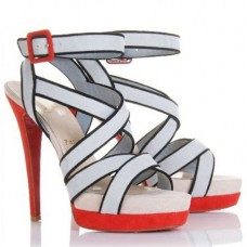 Sandales Christian Louboutin Straratata 120 mm grises