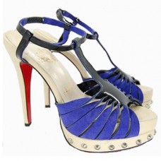 Sandales Christian Louboutin Zigounette 140 mm bleues Sandales Christian Louboutin Zigounette 140 mm bleues